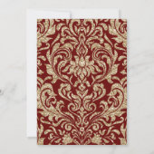 Elegante Wijn Rood en Goud Faux Glitter Bruiloft Kaart (Achterkant)