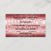 Elegante Wijn Rood Luxe Sparkle Glitter Galm Visitekaartje (Achterkant)