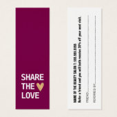 Elegante Wijn Rood Wit Goud Hart Referral Kaart (Voorkant /achterkant)