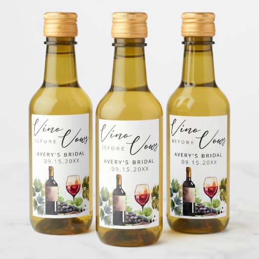 Elegante Wijn Voor de Huwelijksgeloften Waterverf Wijn Etiket (Flessen)