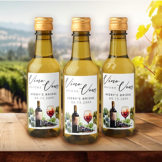 Elegante Wijn Voor de Huwelijksgeloften Waterverf  Wijn Etiket