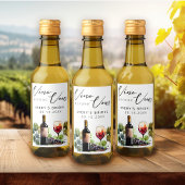 Elegante Wijn Voor Trouwbeloften Waterverf Bruidsd Wijn Etiket