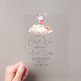 Elegante Wijnbewolking Bruiloftsfeest Acryl Uitnodigingen