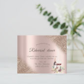 Elegante wijndruiven Roos Gold Glitter Kaart (Staand voorkant)