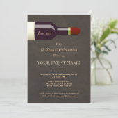 Elegante wijnfles, proeverij kaart (Staand voorkant)