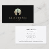 Elegante wijnfles Sommelier Logo Visitekaartje (Voorkant / Achterkant)