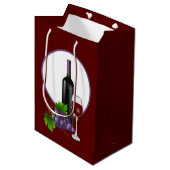 elegante wijnflessen glazen druiven medium cadeauzakje (Voorkant Gekanteld)