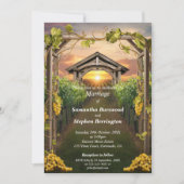 Elegante wijngaard bruiloft kaart (Voorkant)