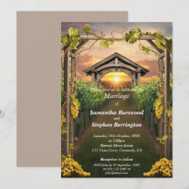 Elegante wijngaard bruiloft kaart