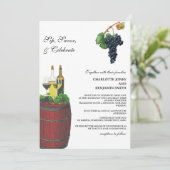 Elegante wijngaard bruiloft kaart (Staand voorkant)