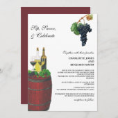 Elegante wijngaard bruiloft kaart (Voorkant / Achterkant)