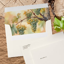 Elegante Wijngaard Gouden Uur Druiven Bruiloft Envelop