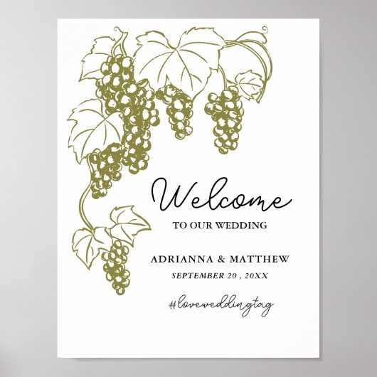 Elegante wijngaard | Italië Trouwbord Poster (Voorkant)