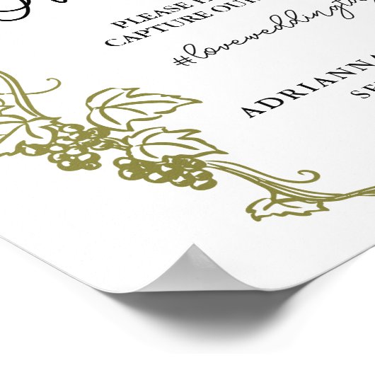 Elegante wijngaard | Italië Trouwbord Poster (Hoek)