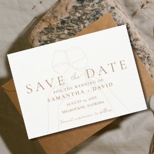 Elegante Wijngaard Outdoor Trouwfoto Save The Date