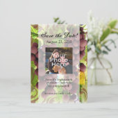 Elegante Wijngaard Paars/Groen Foto Bewaar de Datu Save The Date (Staand voorkant)