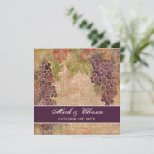 Elegante wijngaard rustieke wijnmakerij druiven br kaart (Staand voorkant)