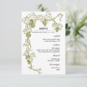 Elegante wijngaard | Trouwmenu Italië Kaart (Staand voorkant)