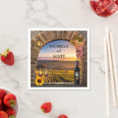 Elegante wijngaard wijn thema bruiloft servet (Insitu)