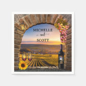 Elegante wijngaard wijn thema bruiloft servet (Voorkant)