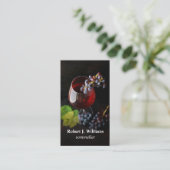 Elegante wijnglas druiven sommeliere professioneel visitekaartje (Staand voorkant)