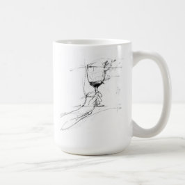 Elegante Wijnglas Toast Schets Koffiemok