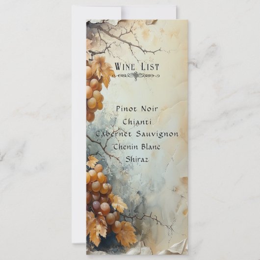 Elegante wijnkaart (Voorkant)