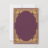 Elegante Wijnkleur Faux Gouden Folie Bruiloft RSVP Kaartje (Achterkant)