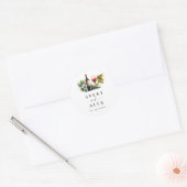 Elegante wijnmakerij bestemming bruiloft ronde sticker (Envelop)