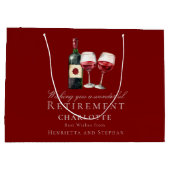 Elegante wijnpensioen tekst ontwerp groot cadeauzakje (Achterkant)