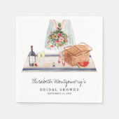 Elegante wijnproeverij | Picknick bruidsdouche Servet (Voorkant)