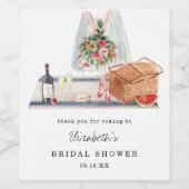 Elegante wijnproeverij | Picknick bruidsdouche Wijn Etiket (Enkel label)