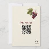 Elegante wijnproeverij uitnodiging met QR-code (Achterkant)