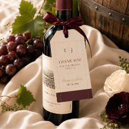 Elegante wijnrank bruiloft favor bedankje cadeaulabel