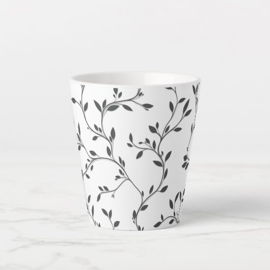 Elegante wijnranken latte mok (Voorkant)