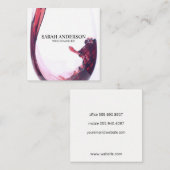 Elegante wijnschenking vierkante visitekaartje (Voorkant / Achterkant)