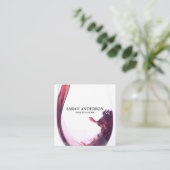 Elegante wijnschenking vierkante visitekaartje (Staand voorkant)