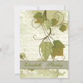Elegante wijnstok val bruiloft uitnodiging (Voorkant)