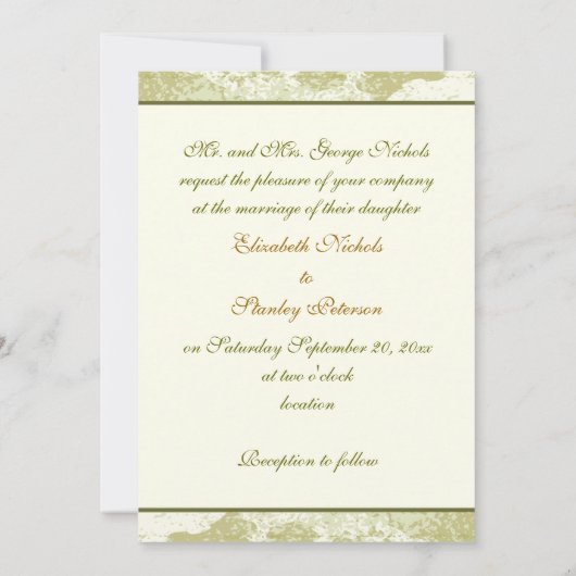 Elegante wijnstok val bruiloft uitnodiging (Achterkant)