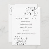 Elegante wijnstokken Bewaar de datumkaarten Aankondigingskaart (Voorkant / Achterkant)