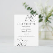 Elegante wijnstokken Bewaar de datumkaarten Aankondigingskaart (Staand voorkant)