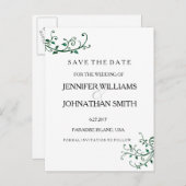 Elegante wijnstokken Bewaar de datumkaarten Aankondigingskaart (Voorkant / Achterkant)