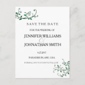 Elegante wijnstokken Bewaar de datumkaarten Aankondigingskaart (Voorkant)