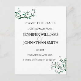 Elegante wijnstokken Bewaar de datumkaarten Aankondigingskaart