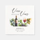 Elegante wijnvino voor geloften Vrijgezellenfeest Servet (Voorkant)