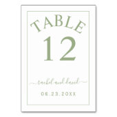 Elegante wijze groene grens monochrome bruiloft kaart (Achterkant)