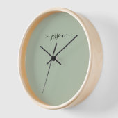 Elegante wijze groene scriptnaam grote klok (Hoek)