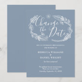 Elegante Wijzig de Datum Uitgestelde Bloemen Kaart (Voorkant / Achterkant)