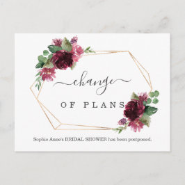 Elegante wijziging van plannen Bruidsuitnodiging u Briefkaart