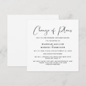 Elegante wijziging van plannen uitstel bruiloft aankondiging (Voorkant / Achterkant)